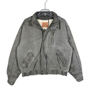 Levi's Bomber Jacket Mens Medium Sherpa Lined Black Faded Cotton Vintage Style